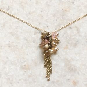 Beautiful 14kgf crystal dangling beads necklace!